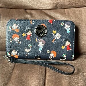Anime Character Black Wristlet Wallet Haikyuu chibi